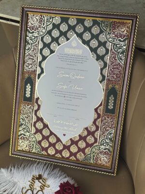 Premium Personalized Islamic Nikah Certificate Frame